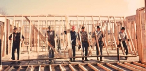 Ron Brown (3rd from right) &amp; current project superintendent Jeff McCapes (right), 1983|Ron &amp; Bill Brown, 1999|